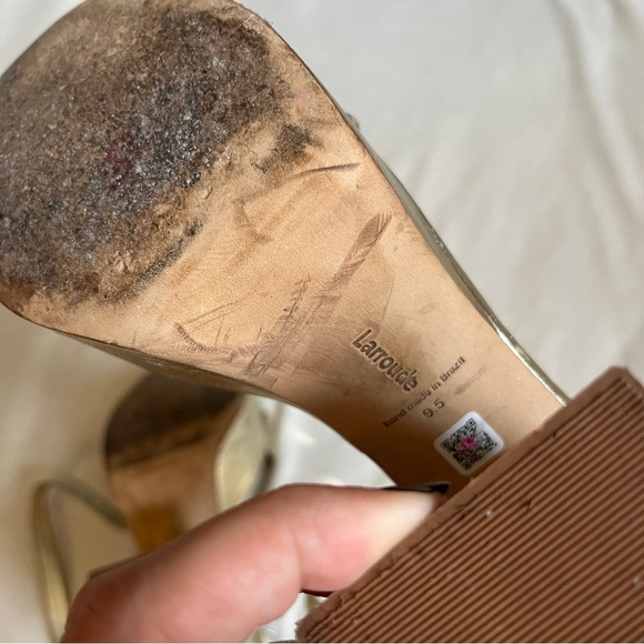 Larroudé Dolly Gold Platform Heels Size 9.5 - Picture 6 of 7